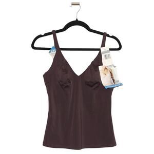 Body by Nancy Ganz Shaper Tank Top with Underwire Bra Brown 36D NWT